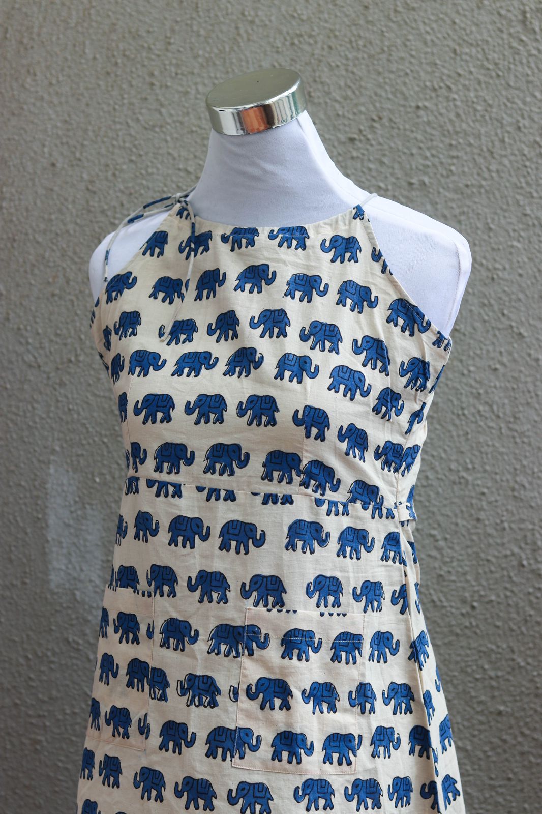 Elephant print cute short one piece, cute short dress, cotton short dress, cotton short dress, casual short one piece