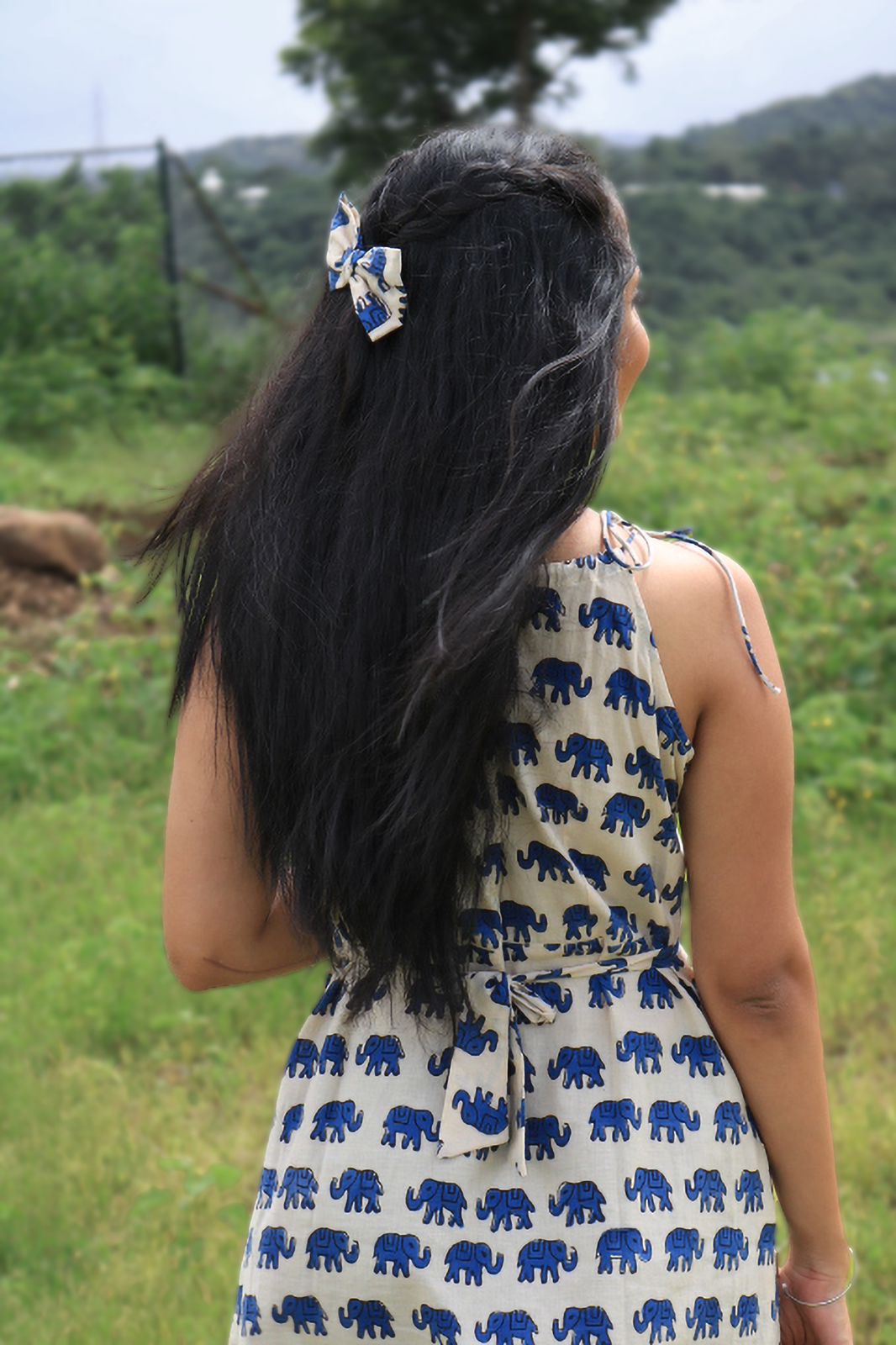 Elephant print cute short one piece, cute short dress, cotton short dress, cotton short dress, casual short one piece