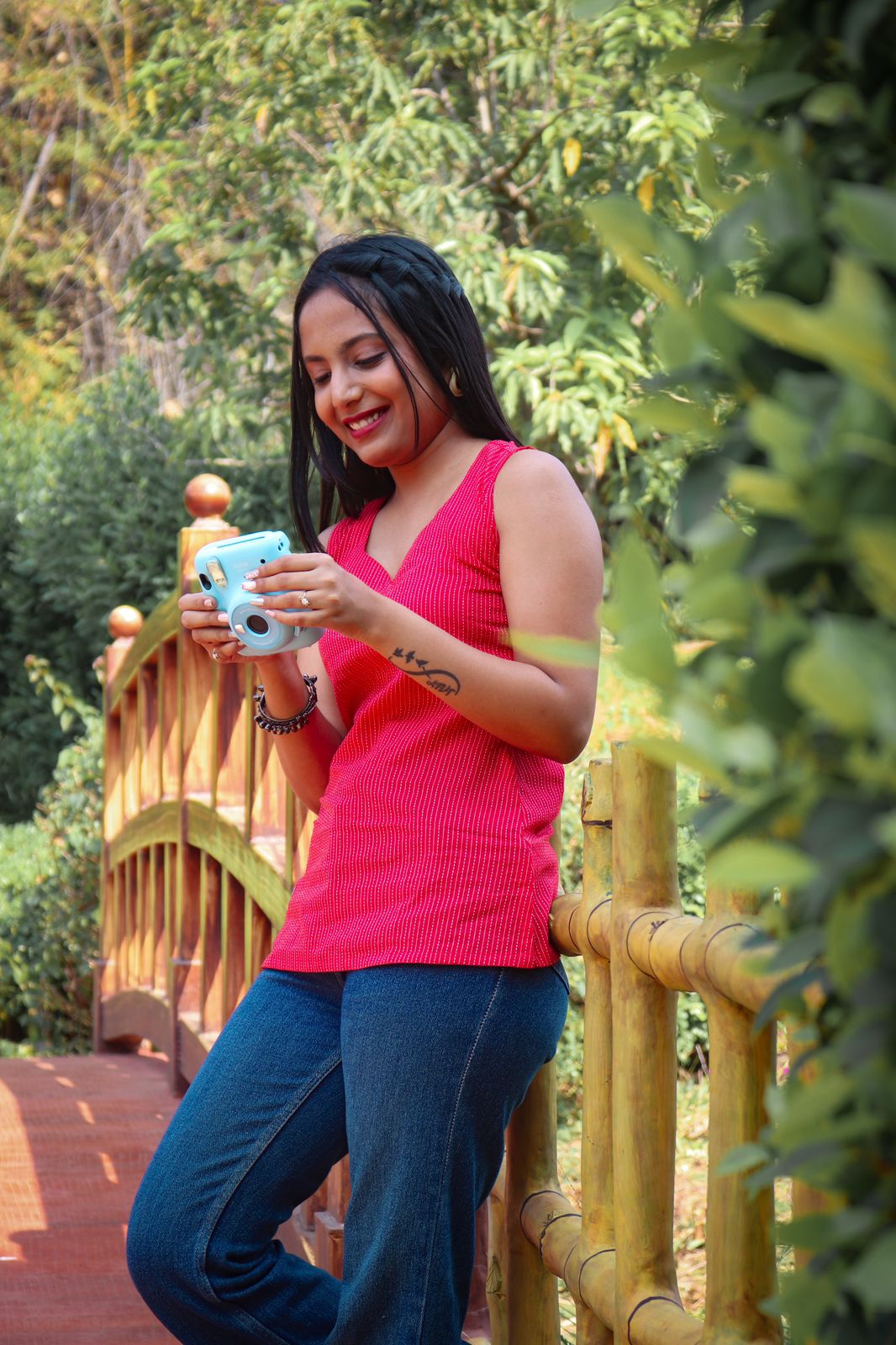 Red short kurti, red cotton kurti, short kurti