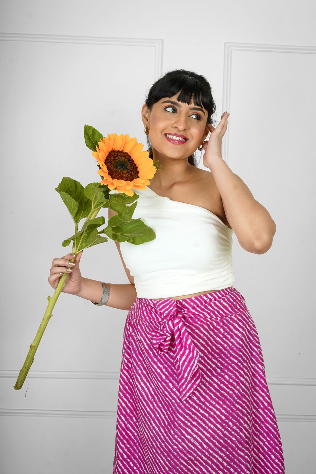 Pink cotton skirt, cotton skirt, pink skirt, cute pink skirt