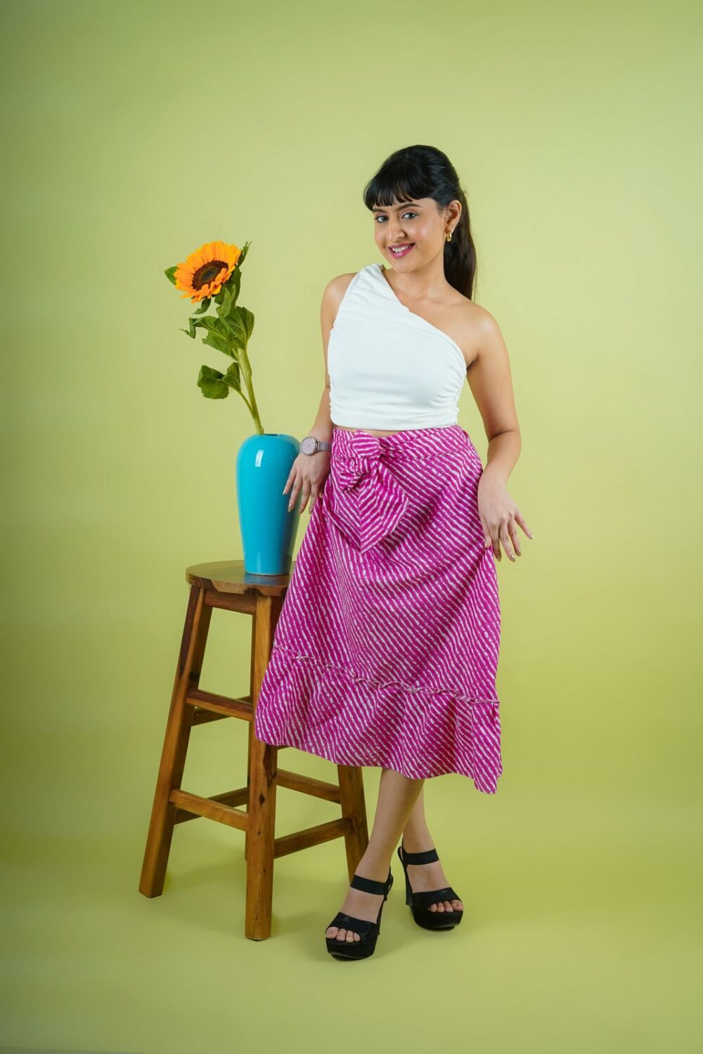 Pink cotton skirt, cotton skirt, pink skirt, cute pink skirt