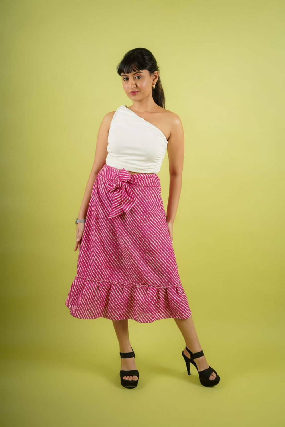 Pink cotton skirt, cotton skirt, pink skirt, cute pink skirt